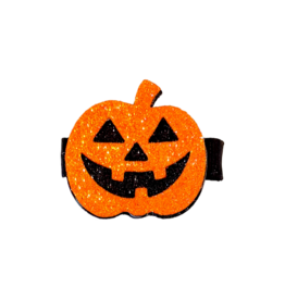 Wee Ones Wee Ones Halloween Glitter Jack-O-Lantern Hair Clip