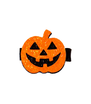Wee Ones Wee Ones Halloween Glitter Jack-O-Lantern Hair Clip