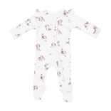 Angel Dear Angel Dear Ruffle Zipper Footie - Explorer Puppy Pink