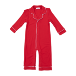 Angel Dear Angel Dear Long Sleeve Coat Style Romper - Ribbon Red