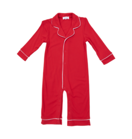 Angel Dear Angel Dear Long Sleeve Coat Style Romper - Ribbon Red