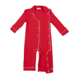Angel Dear Angel Dear Long Sleeve Coat Style Romper - Ribbon Red