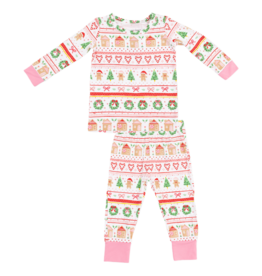 Angel Dear Angel Dear Loungewear Set - Gingerbread Faire Isle Pink