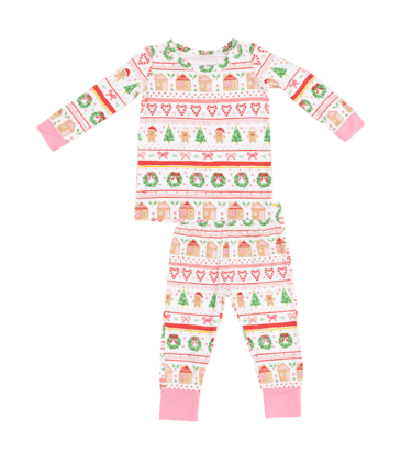 Angel Dear Angel Dear Loungewear Set - Gingerbread Faire Isle Pink