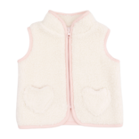 Angel Dear Angel Dear Sherpa Vest w/ Heart Pockets - Cream/Pink