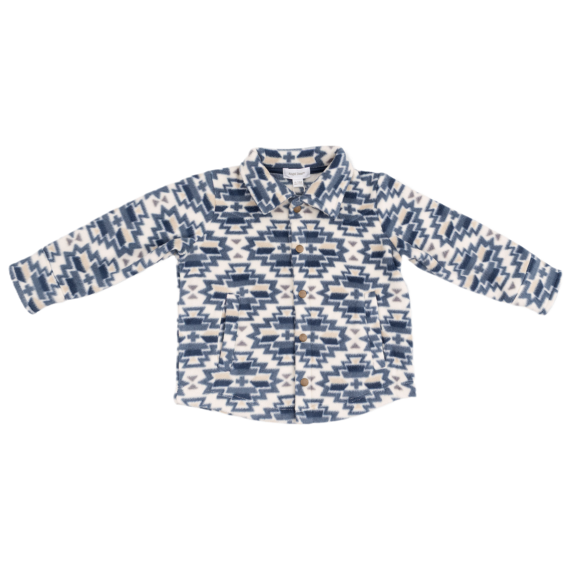 Angel Dear Angel Dear Fleece Shacket - Southwest Navy