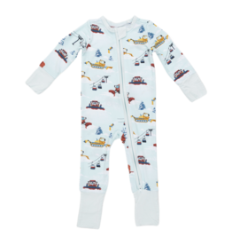 Angel Dear Angel Dear Zipper Romper - Snow Cats