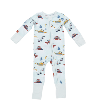 Angel Dear Angel Dear Zipper Romper - Snow Cats