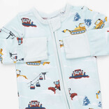 Angel Dear Angel Dear Zipper Romper - Snow Cats