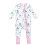 Swoon Baby Swoon Baby Pink Santa's Caddy Romper
