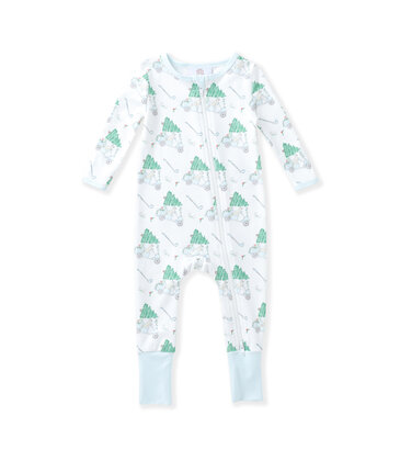 Swoon Baby Swoon Baby Blue Santa's Caddy Romper
