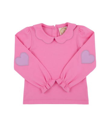 The Beaufort Bonnet Company TBBC Emma's Elbow Patch Top - Winter Park Pink/Valley High Violet/Hearts