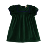 The Beaufort Bonnet Company TBBC Patsy's Party Dress  Velveteen - Grier Green/Nantucket Navy