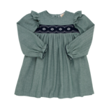 The Beaufort Bonnet Company TBBC Daphne Dress - Grier Green Herringbone/Nantucket Navy
