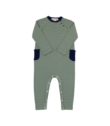 The Beaufort Bonnet Company TBBC Rayburn Romper - Grier Green and Palmetto Pearl Stripe/NN
