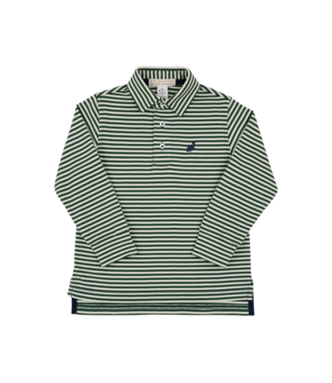 The Beaufort Bonnet Company TBBC Prim & Proper Polo - Grier Green and Palmetto Pearl Stripe/NN