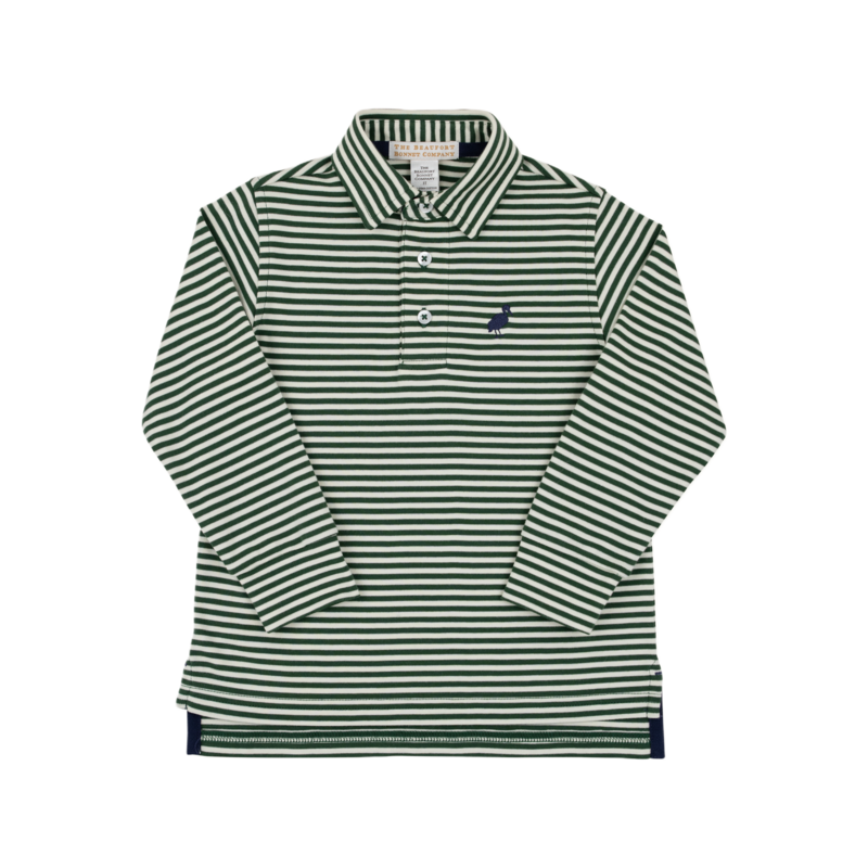 The Beaufort Bonnet Company TBBC Prim & Proper Polo - Grier Green and Palmetto Pearl Stripe/NN