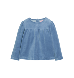 Bisby Bisby Dusty Blue Velour Lisle Top