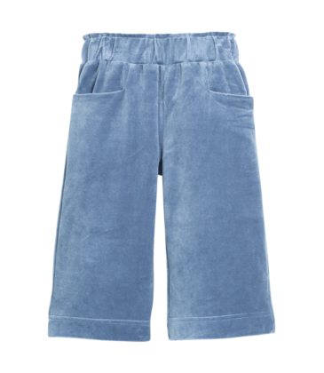 Bisby Bisby Dusty Blue Velour Palazzo Pants