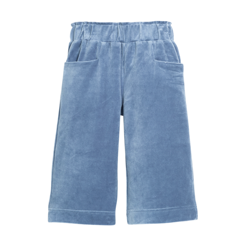 Bisby Bisby Dusty Blue Velour Palazzo Pants