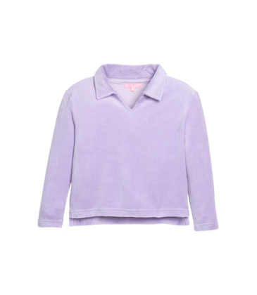 Bisby Bisby Lavender Velour Polo Pullover