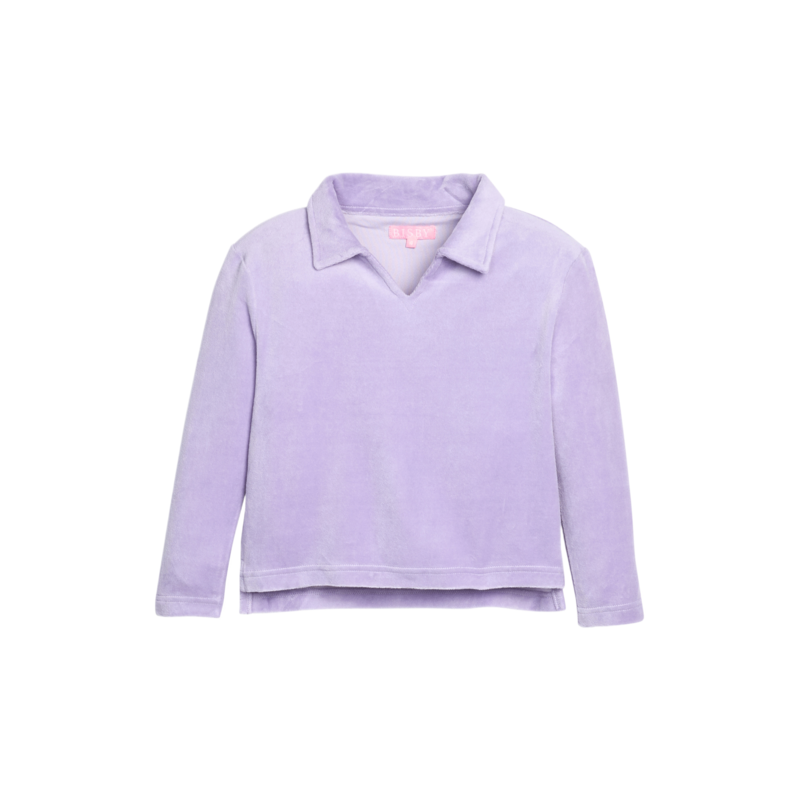 Bisby Bisby Lavender Velour Polo Pullover