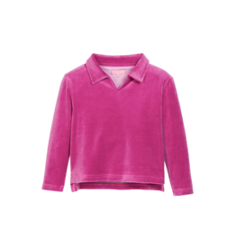 Bisby Bisby Magenta Velour Polo Pullover