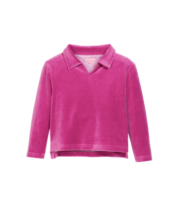Bisby Bisby Magenta Velour Polo Pullover