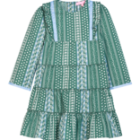 Bisby Bisby Fairfield Forest Stripe Tiered Porto Dress