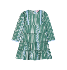 Bisby Bisby Fairfield Forest Stripe Tiered Porto Dress
