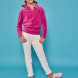 Bisby Bisby Magenta Velour Polo Pullover