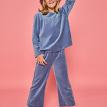 Bisby Bisby Dusty Blue Velour Lisle Top