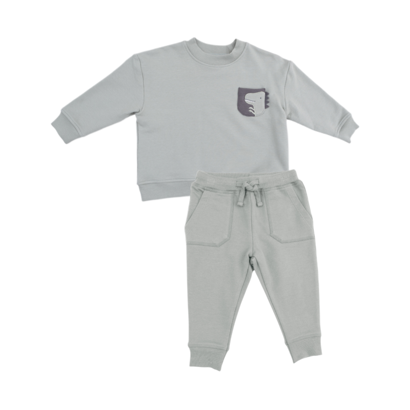 Angel Dear Angel Dear Sweatshirt & Jogger Set - Dino/Green