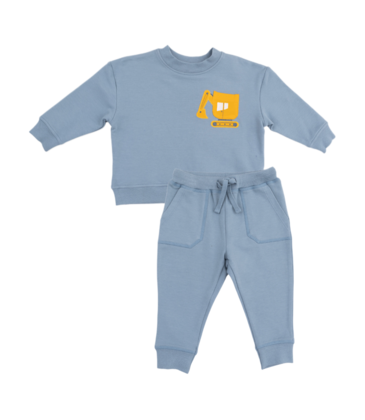 Angel Dear Angel Dear Sweatshirt & Jogger Set - Digger/Citadel Blue