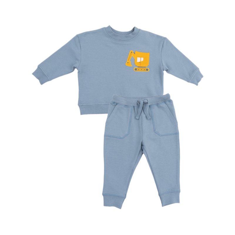 Angel Dear Angel Dear Sweatshirt & Jogger Set - Digger/Citadel Blue