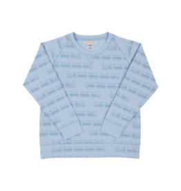 The Beaufort Bonnet Company TBBC Cassidy Comfy Crewneck - Blue Choo Choos
