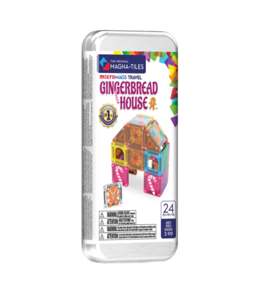 MAGNA-TILES mircoMAGS Gingerbread House 24 Piece Travel Set