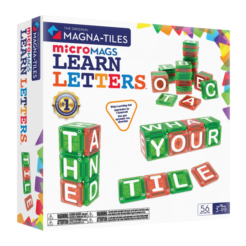 MAGNA-TILES mircoMAGS Learn Letters 56 Piece Set