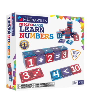 MAGNA-TILES mircoMAGS Learn Numbers 56 Piece Set