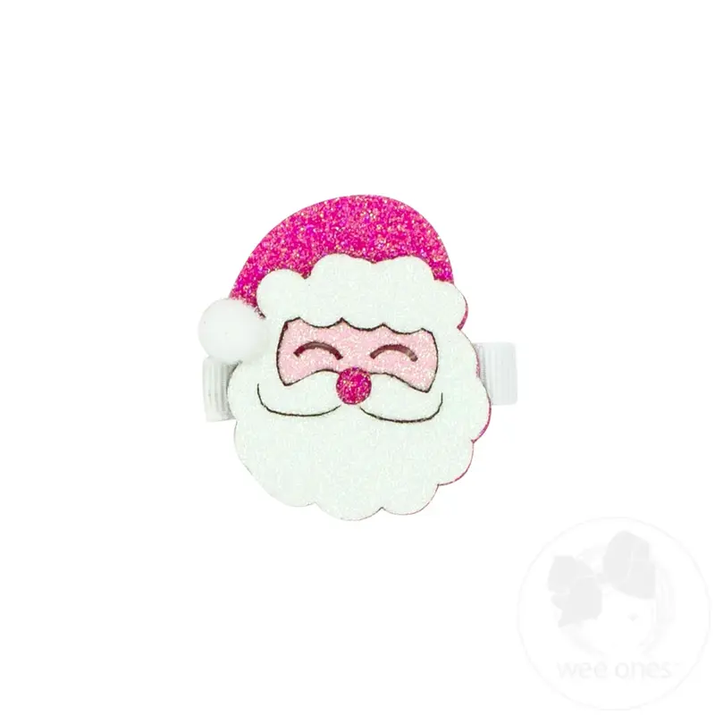 Wee Ones Wee Ones Holiday Glitter Santa Hair Clip