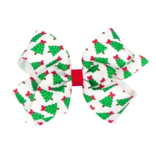 Wee Ones Wee Ones Medium Red Christmas Tree Printed Bow