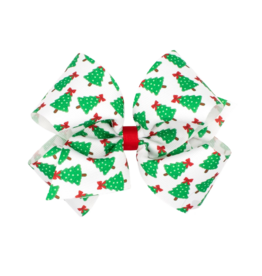 Wee Ones Wee Ones King Red Christmas Tree Printed Bow