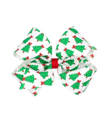Wee Ones Wee Ones King Red Christmas Tree Printed Bow