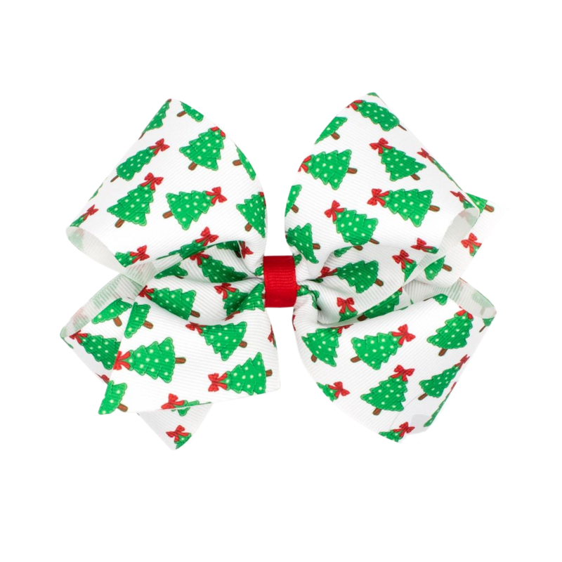 Wee Ones Wee Ones King Red Christmas Tree Printed Bow