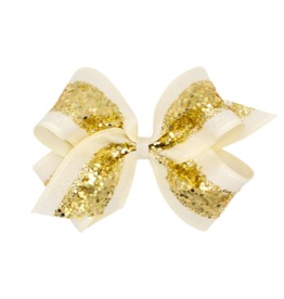 Wee Ones Wee Ones King Gold Metallic Linen and Sequin Bow