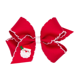 Wee Ones Wee Ones Medium Red Santa Emb Moonstich Bow