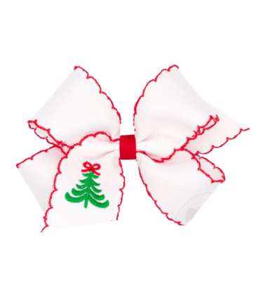 Wee Ones Wee Ones Medium White Christmas Tree Emb Bow