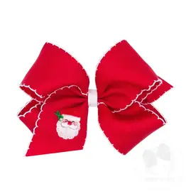 Wee Ones Wee Ones King Red Santa Emb Moonstitch Bow