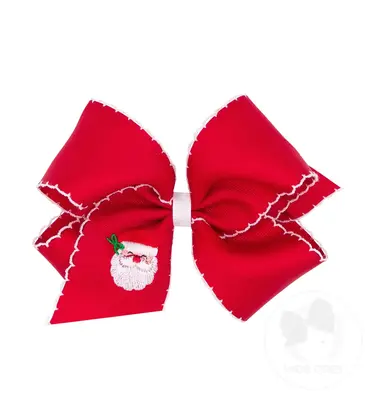Wee Ones Wee Ones King Red Santa Emb Moonstitch Bow