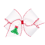 Wee Ones Wee Ones King White Christmas Tree Emb Moonstitch Bow